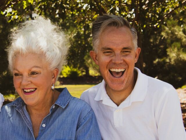 Senior couple smiling